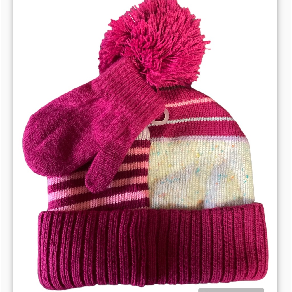 Wonder Nation Hat and glove set little girl NWT girls size 3-6
